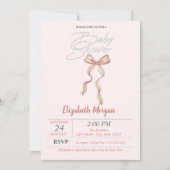 Met de hand getekende strik gestippelde babyshower kaart (Voorkant)
