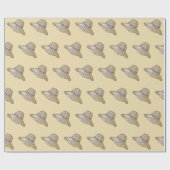 Met de hand getekende strooien hoed Beige Cadeaupapier (Vlak)