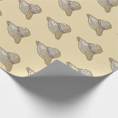Met de hand getekende strooien hoed Beige Cadeaupapier (Hoek)