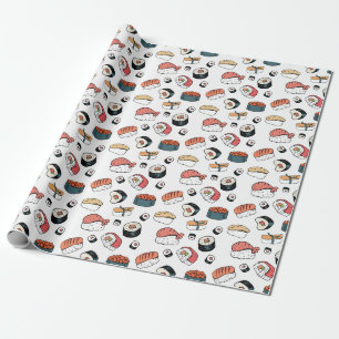 Met de Hand Getekende Sushi Mix Cadeaupapier