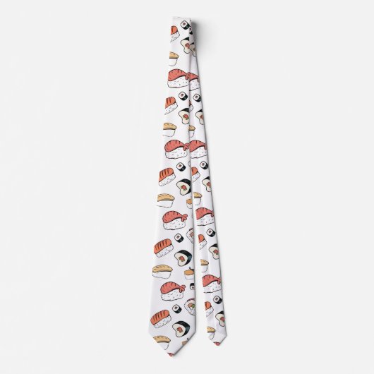 Met de Hand Getekende Sushi Mix Stropdas (Voorkant)