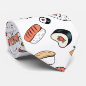 Met de Hand Getekende Sushi Mix Stropdas (Opgerold)