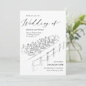 Met de Hand Getekende Tafelindeling Minimalistisch Kaart (Staand voorkant)