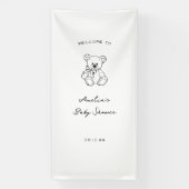 Met de hand getekende teddybeer babyshower spandoek (Verticaal)