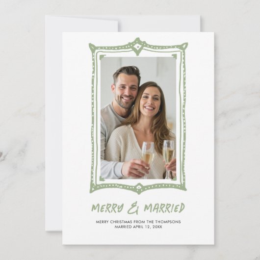 Met de Hand Getekende Tekenfilmlijst Eerste Kerstm Feestdagenkaart (Voorkant)