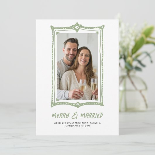 Met de Hand Getekende Tekenfilmlijst Eerste Kerstm Feestdagenkaart (Staand voorkant)