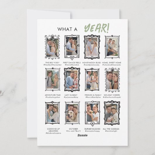 Met de Hand Getekende Tekenfilmlijst Eerste Kerstm Feestdagenkaart (Achterkant)