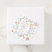 Met de Hand Getekende Thee Bruiloft Feestje Met Fa Bedankjes Labels (In situ)