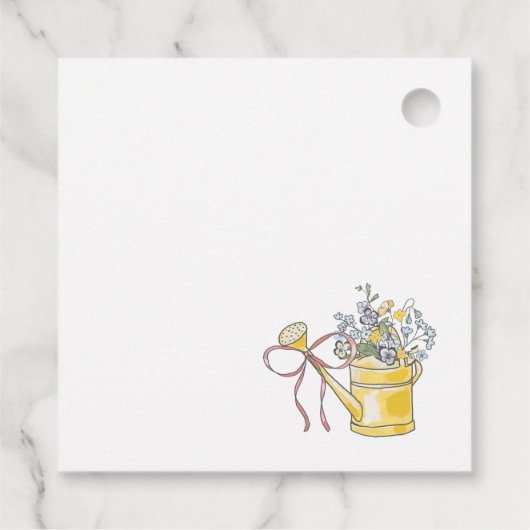 Met de hand getekende theebruidsschieter met grill bedankjes labels (Achterkant)