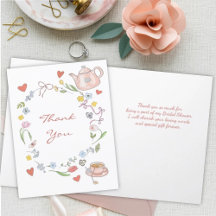 Met de hand getekende theebruidsshower dankjewel m