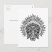 Met de hand getekende tijger in stijl briefkaart (Voorkant / Achterkant)