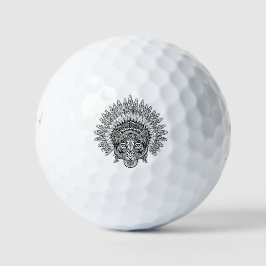 Met de hand getekende tijger in stijl golfballen (Voorkant)