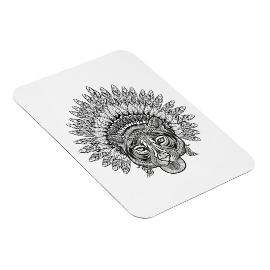 Met de hand getekende tijger in stijl magneet (Rechterzijde)