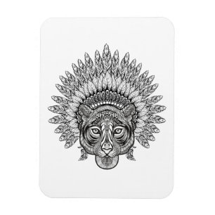 Met de hand getekende tijger in stijl magneet