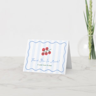 Met de hand getekende tomatenrank baby- of bruilof bedankkaart