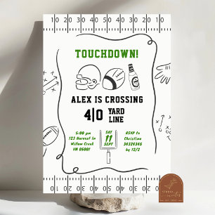 Met de Hand Getekende Touchdown Verjaardag Volwass Kaart