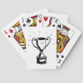 Met de Hand Getekende Trofee Retro Zwart en Wit On Pokerkaarten (Achterkant)