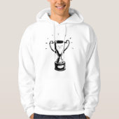 Met de hand getekende trofee Retro zwart-wit onder Hoodie (Voorkant)