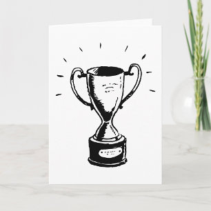 Met de hand getekende trofee Retro zwart-wit onder Kaart