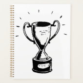 Met de hand getekende trofee Retro zwart-wit onder Planner (Voorkant)