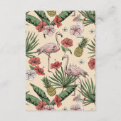 Met de Hand Getekende Tropische Flamingo QR Code T Informatiekaartje (Achterkant)