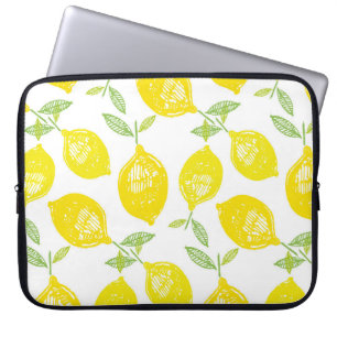 Met de hand getekende tropische fruitpatroonboomvo laptop sleeve