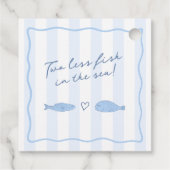 Met de hand getekende Two Less Fish Zee Koppels Br Bedankjes Labels (Achterkant)