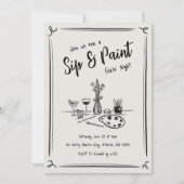 Met de hand getekende uitnodiging voor een 'sip en (Voorkant)