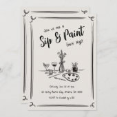 Met de hand getekende uitnodiging voor een 'sip en (Voorkant / Achterkant)