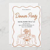 Met de hand getekende uitnodiging voor het diner (Voorkant / Achterkant)