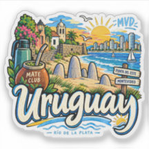 Met de hand getekende Uruguayaanse reis kunst land