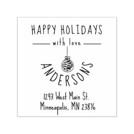 Met de hand getekende vakantie familie aangepast r  zelfinktende stempel