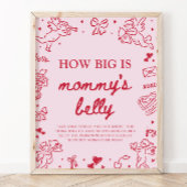 Met de hand getekende valentijn Hoe groot is mama' Poster