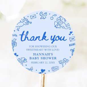 Met de hand getekende Valentijn Little Sweetheart  Ronde Sticker
