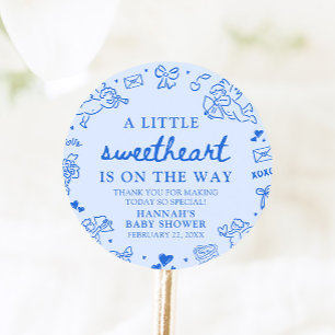 Met de hand getekende Valentijn Little Sweetheart  Ronde Sticker