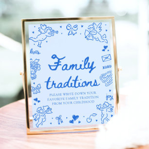 Met de Hand Getekende Valentijnsdag Baby Shower Fa Poster