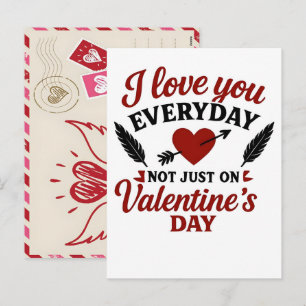 Met de hand getekende Valentijnsdag-postkaart mail Feestdagenkaart