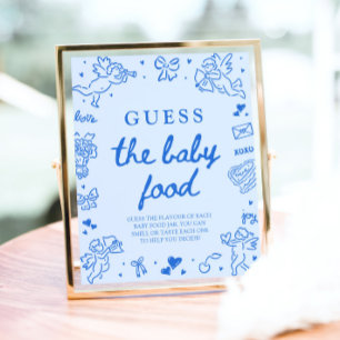 Met de hand getekende Valentijnsdag 'Raad het baby Poster