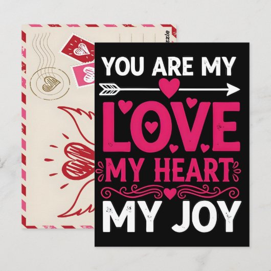 Met de hand getekende Valentijnskaart Mail Idee Briefkaart (Voorkant / Achterkant)