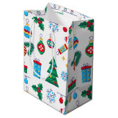 Met de hand getekende vectoriale kerst elementen medium cadeauzakje (Achterkant Gekanteld)