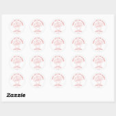 Met de hand getekende verse bruiloftsborrel uit de ronde sticker (Vel)
