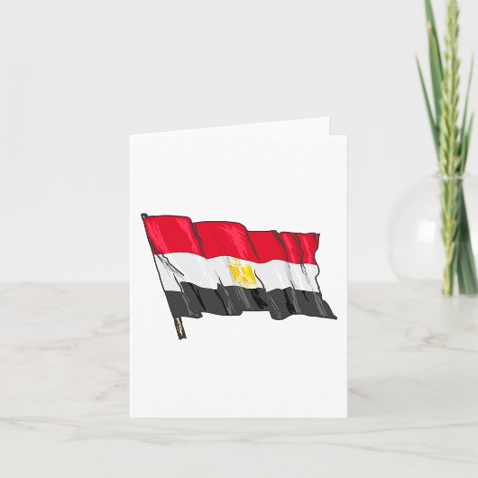 Met de Hand Getekende Vervaagde Vlag van Egypte Kaart