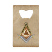 Met de hand getekende vierkant en kompas met alle  creditkaart flessenopener (Achterkant)