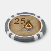 Met de hand getekende vierkant en kompas met alle  poker chips (Enkel)