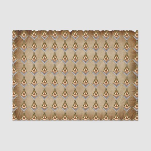 Met de hand getekende vierkant en kompas met alle tissuepapier (Voorkant)