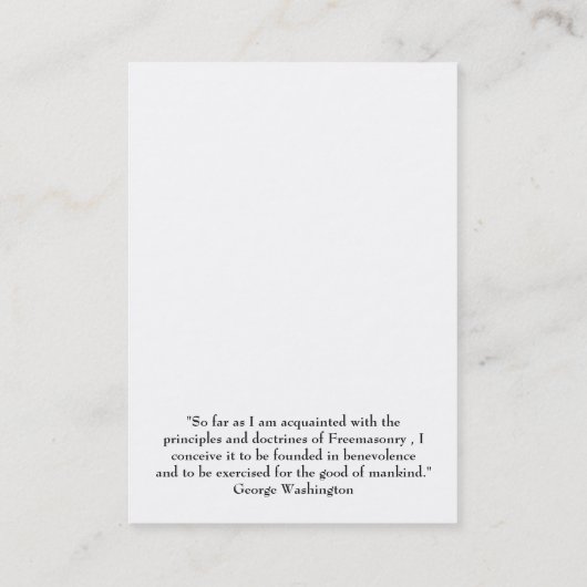 Met de hand getekende vierkant en kompas met alle  visitekaartje (Achterkant)