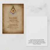 Met de hand getekende vierkant en kompas met alle  visitekaartje (Voorkant / Achterkant)