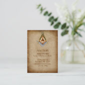 Met de hand getekende vierkant en kompas met alle  visitekaartje (Staand voorkant)