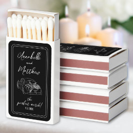 Met de Hand Getekende Vintage Auto Trouwen Perfect