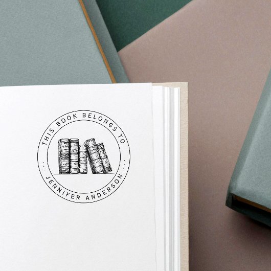 Met de hand getekende vintage boeken Dit boek is v Rubberstempel